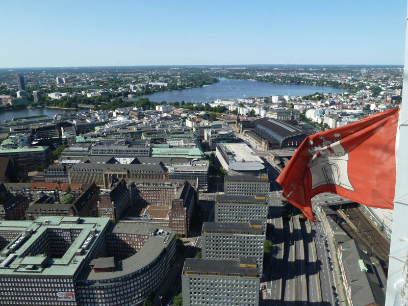 Blick auf Innenstadt und Alster