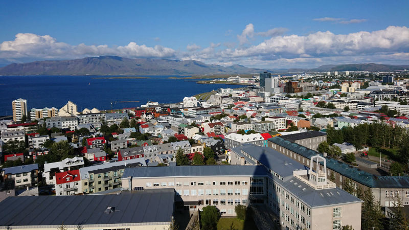 Blick über Reykjavik vom Turm der Kirche Hallgrimskirkja