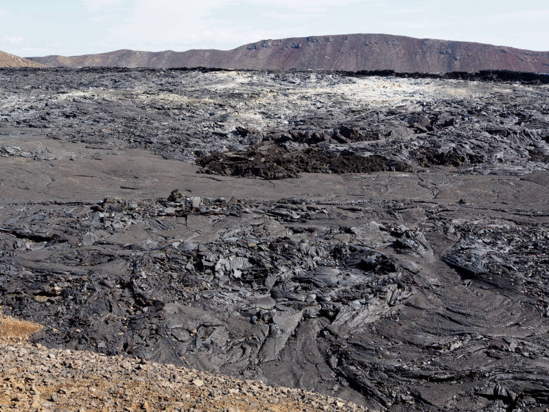 Lava vom Ausbruch des Vulkans Fagradalsfjall ein Jahr zuvor